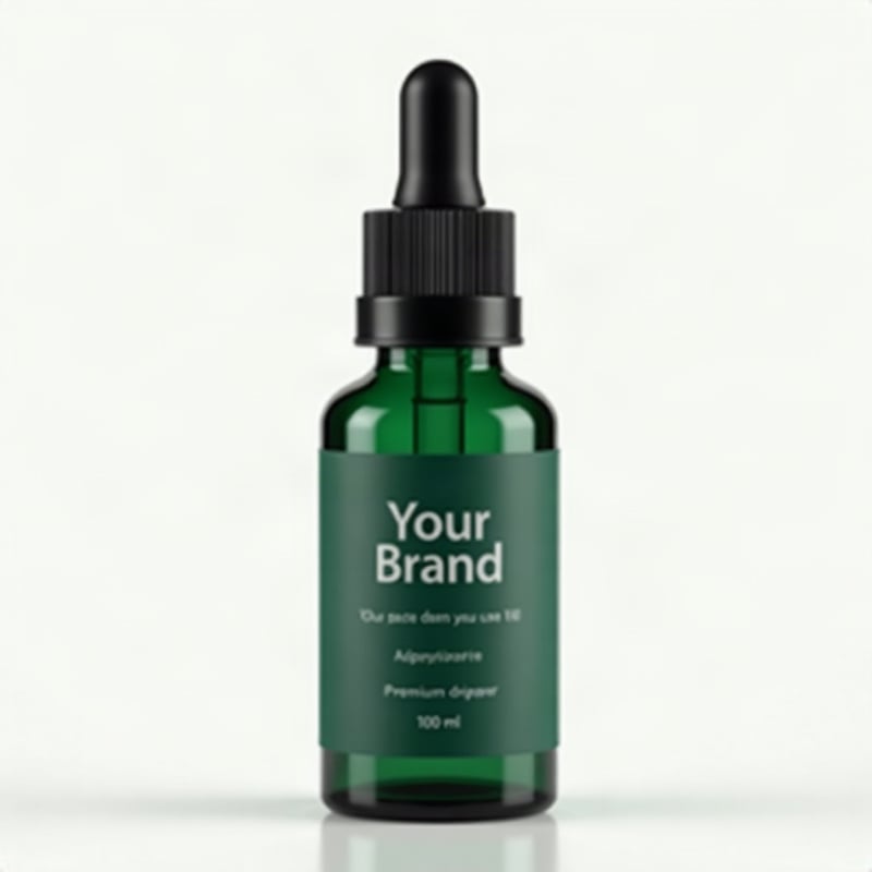 Body Oil, colour finish, label reads Your Brand