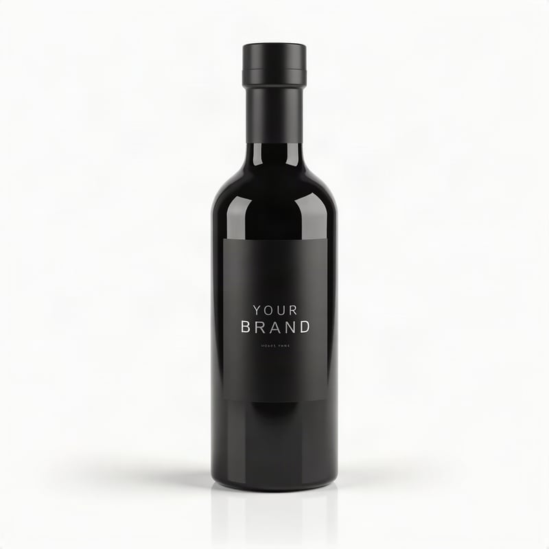 Massage Oil, black finish, label reads Your Brand