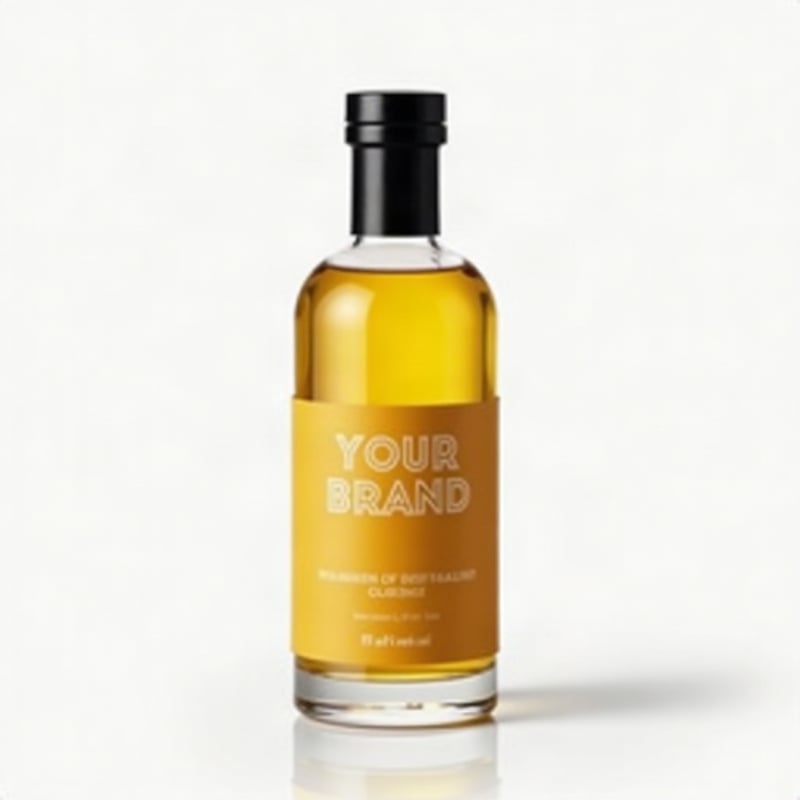 Massage Oil, colour finish, label reads Your Brand